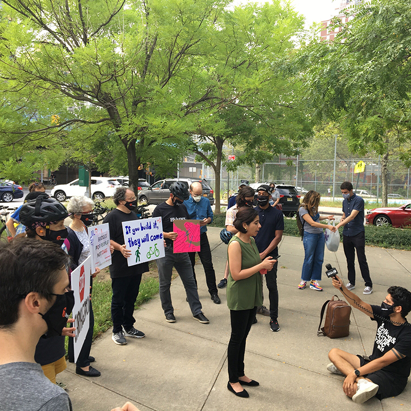 Photo of Vanessa Barrios at the rally